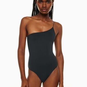 Aritzia Black One-Shoulder Bodysuit